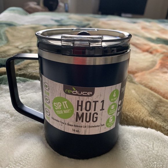 Reduce HOT1 Thermal Coffee Mug with Lid & Handle, 14oz ES Stone - Picture 1 of 5